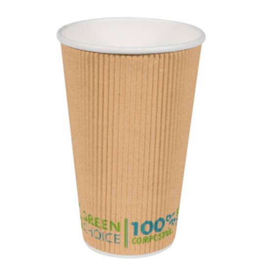 16oz Ripple Coffee Cup (25) COMPOSTABLE